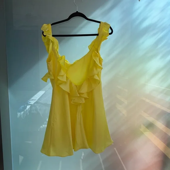 House of CB Yellow Ruffle Mini Dress - Picture 3 of 4